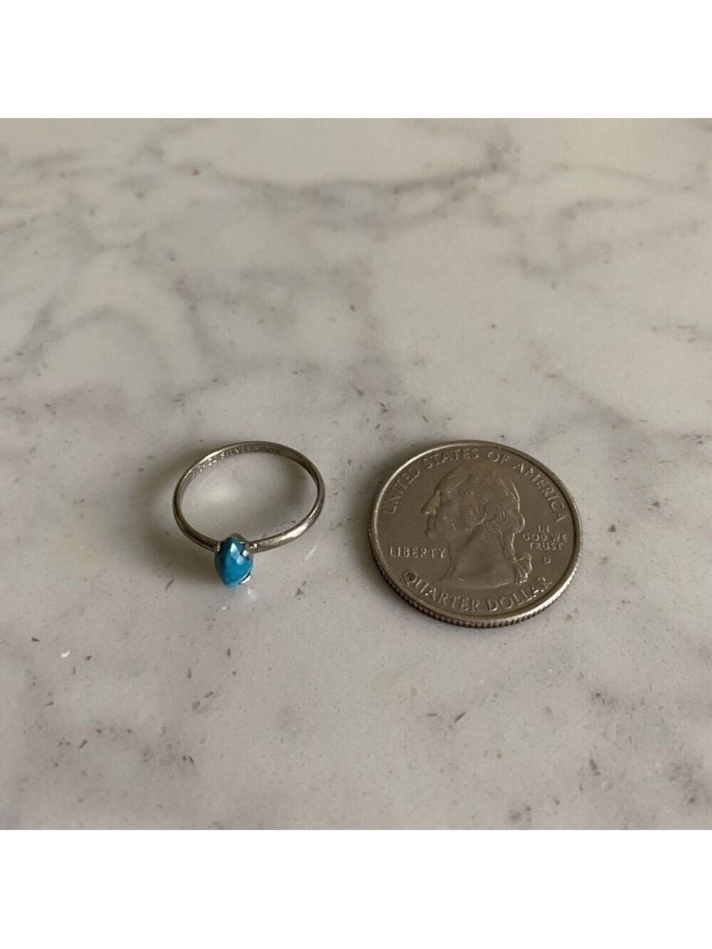 Silver Turquoise Ring Size 5